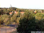Pohled z okna našeho hotelu v Szombathely. 